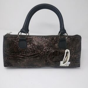 Brown Faux Alligator Wine Purse w/corkscrew!